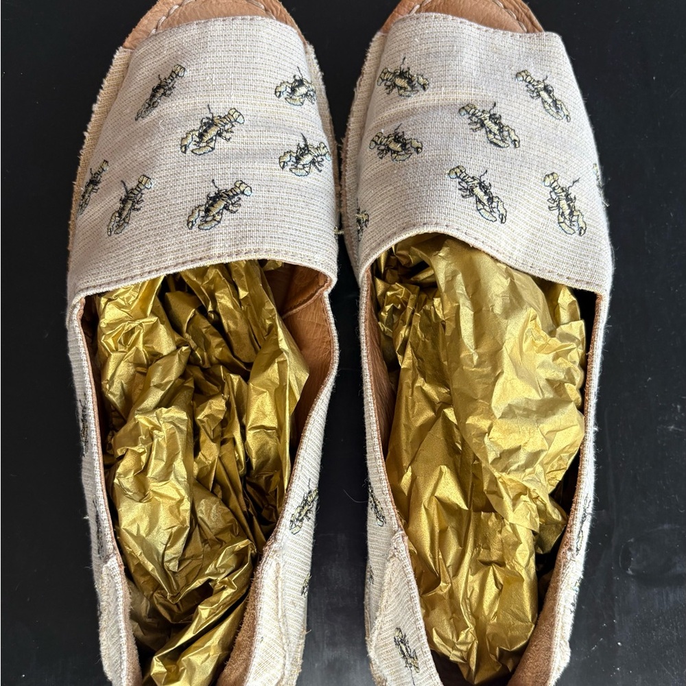 Coach Beige Embroidered Espadrilles Sz 7.5